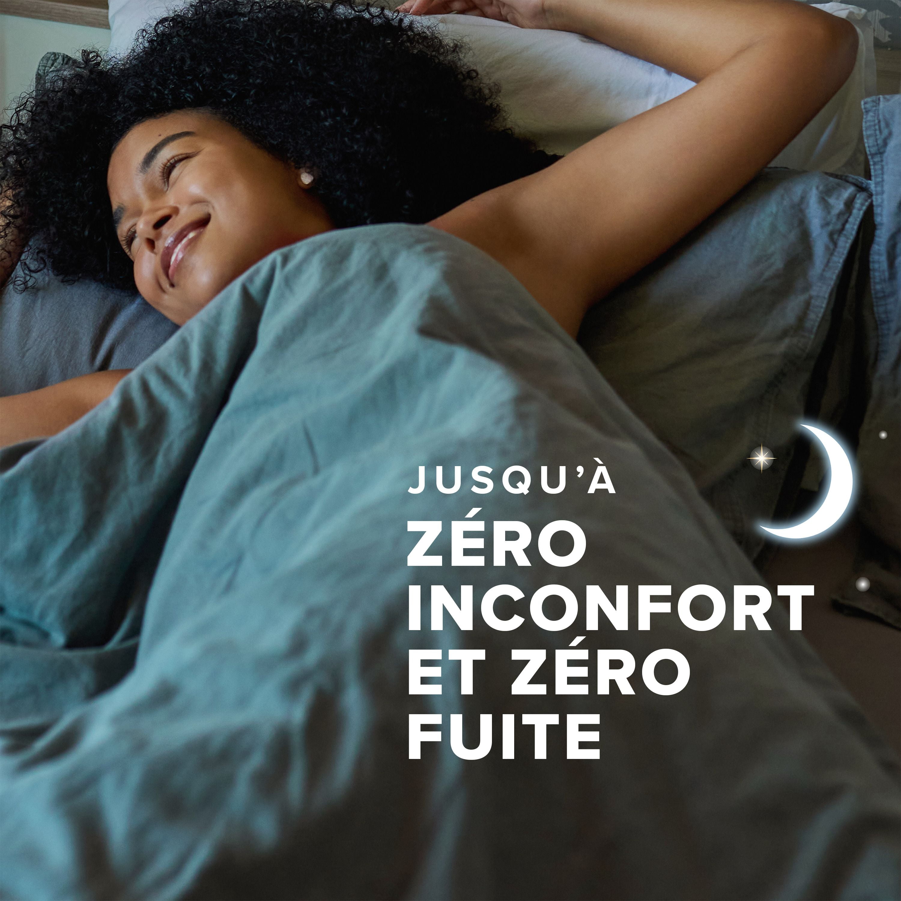 Serviettes Always Pur coton, de nuit, flux très abondant, avec ailes, pour femmes, taille 5, non parfumées 18CT