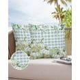 thumbnail image 6 of Pack of 2 Outdoor Pillow Covers, Fall Thanksgiving Pumpkin Hydrangea Eucalyptus Leaves Plaid Waterproof Square Throw Pillowcase Cushion Decorative Pillow Covers for Couch Patio Tent, 24x24 in, 6 of 6