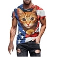 thumbnail image 2 of KeShDi Summer Mens Tee Shirts Men Casual Fashion Printing Round Neck Pullover Fitness Sports Shorts Sleeves T Shirt Blouse Blue 3X, 2 of 5
