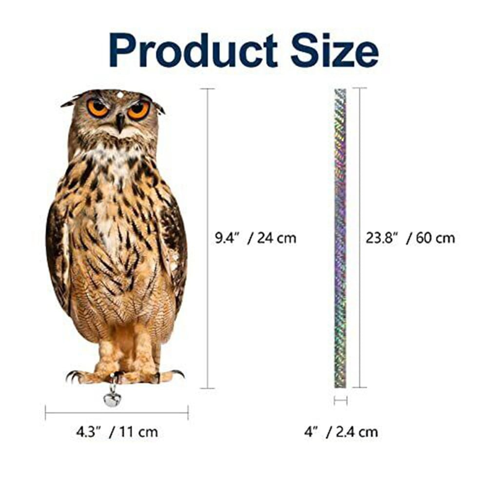Owl Decoy To Scare Birds Away Scarecrow, Fake Owl Statue For Home Garden Decor, B