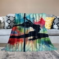 thumbnail image 2 of YANMS Ice Skating Throw Blanket Girls Gymnastics Silhouette Bed Blankets Colorful Graffiti Tie Dye Butterfly Blanket for Teens Women Room Decor Fuzzy Blanket, 2 of 6
