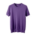 thumbnail image 3 of Active Tops Women Compression Shirt Long Sleeve Loose Fit Short Sleeve Women Ringer Tee Casual Workout Tops Women Summer T Shirts Shirts Women Raglan Shirts for Women Ladies Shirt Purple XXL, 3 of 3