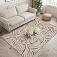 thumbnail image 2 of Area Rugs 3'x5', Brown Geometric Carpet Runner Indoor Outdoor Rugs Home Decor Aesthetic, Vintage Abstract Chic Motifs Aesthetic Non Slip Mats Washable Accent Rug for Living Room Bedroom, 2 of 8