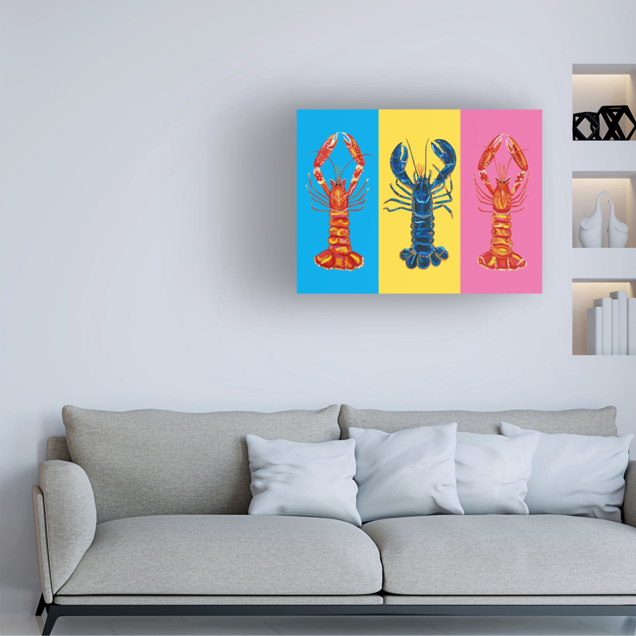 Trademark Fine Art Alice Straker Lobster Langoustines Pop Art Canvas Wall Art