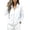 White, variant on happyYEE Women's Zip up Sweatshirt Jackets Long Sleeve Fleece Loose Coat Fall Fashion Stand Neck Outerwear with Zip Pockets