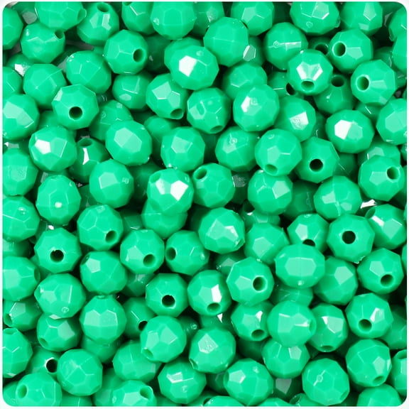 BeadTin Green Opaque 8mm Faceted Round Craft Beads (450pcs)