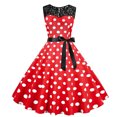 thumbnail image 2 of JDEFEG Short for Women Womens 1950S Vintage Swing Dress Dots Lace Prom Party Dress Easter Dress Adult Casual Dress for Women Polyester Red Xxl, 2 of 9