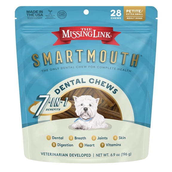 The Missing Link Smartmouth Dental Chews for Petite/XS Dogs 28ct