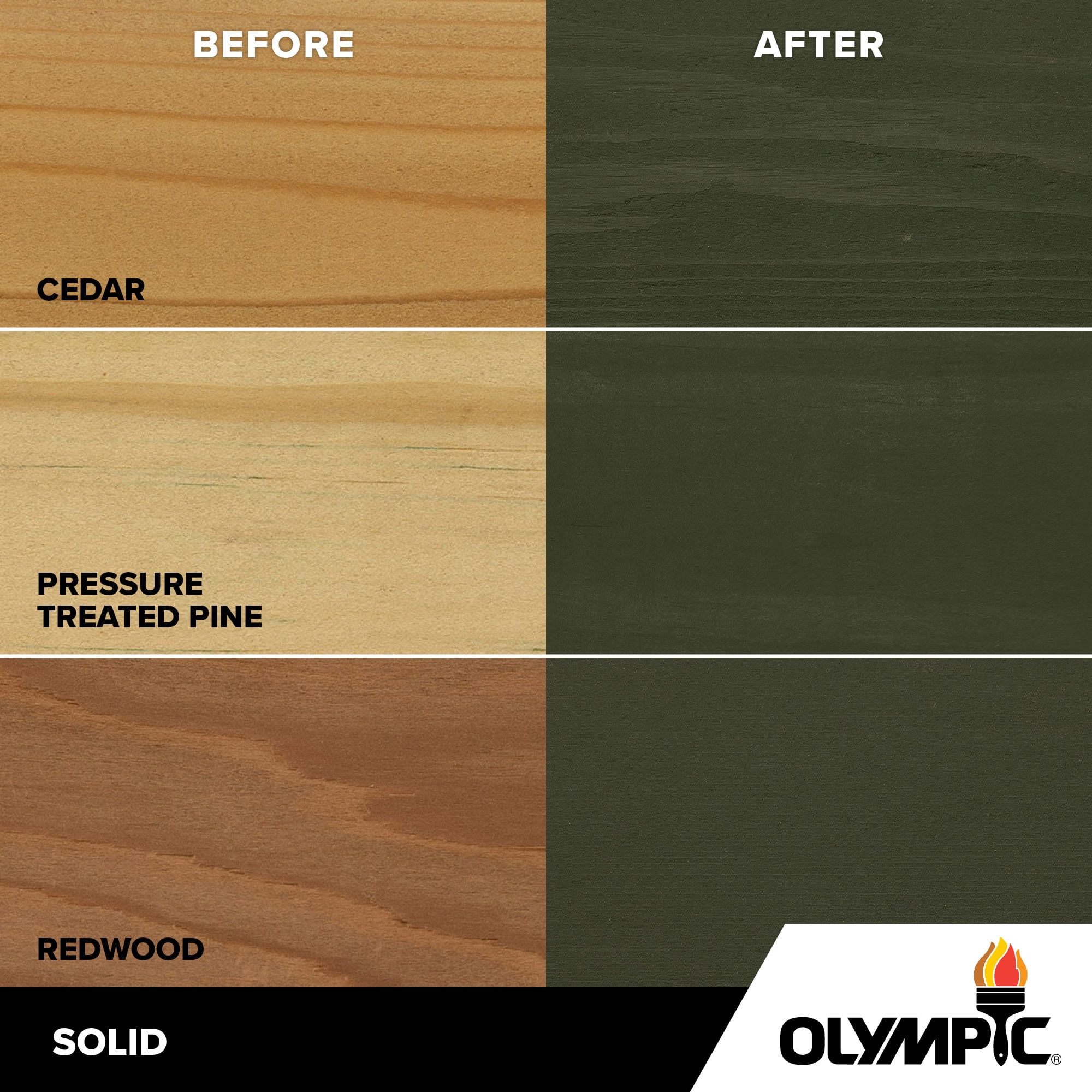 Olympic Elite 1 Gallon SC-1063  Pocono Pine Solid Advanced Exterior Stain and Sealer in One