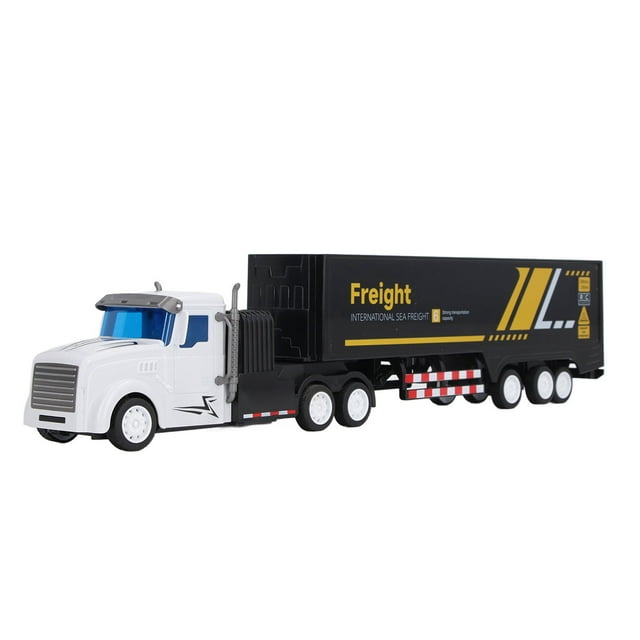 Camion Semi-Remorque RC à l'Échelle 1/32, Multifonctionnel Sûr Puissance Forte Simulation Télécommande Semi-Remorque et Remorque Résistant à l'Usure pour Garçons pour Extérieur