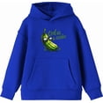 thumbnail image 4 of Cool As A Cucumber Humor Youth Royal Blue Long Sleeve Hoodie-Large, 4 of 6