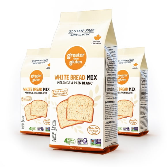 Greater Than Gluten, Gluten-Free White Bread Mix, 3-Pack (1.36 kg)