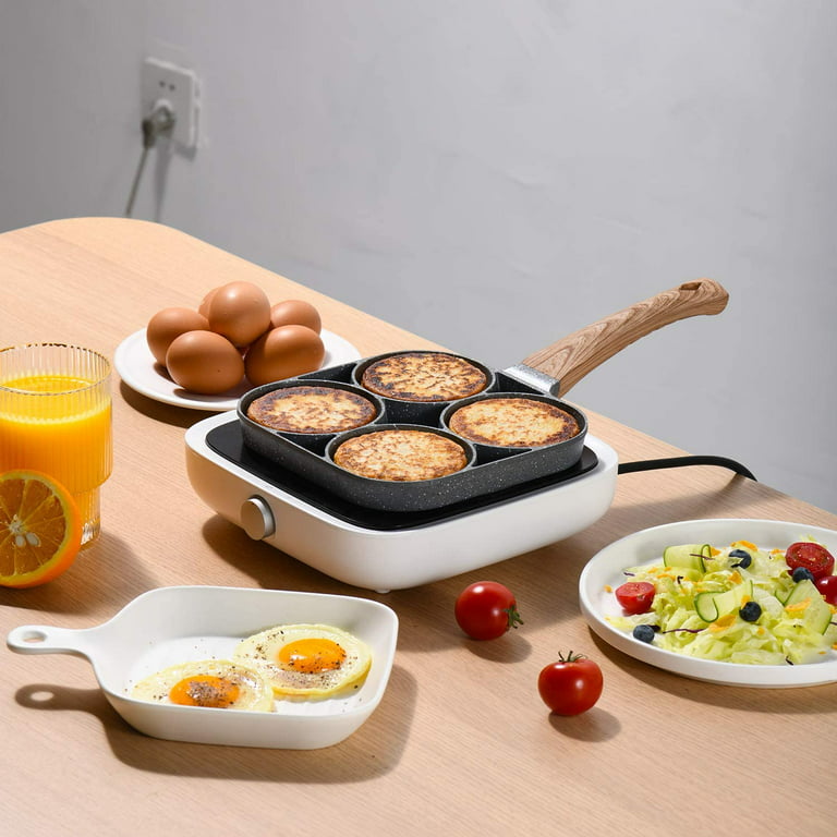 Egg Pan Frying 4 Maker Mini Pancakeburger Fried Ceramic Cooker Small  Divided Pans Stick Non Cup Nonstick 