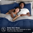 thumbnail image 4 of Bare Home 5-Piece Bed-in-a-Bag - Twin, Dark Blue with Light Gray Sheet Set, 4 of 8