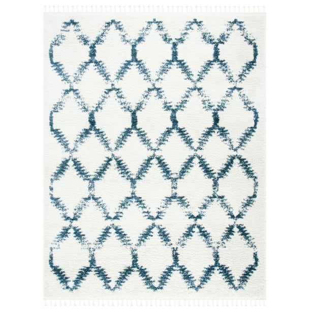 Safavieh SAFAVIEH Berber Fringe Shag BFG524A Cream / Blue Rug