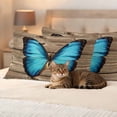 thumbnail image 3 of Blue Butterfly Pillow Covers 2 Pack Vintage Brown Wood Grain Retro Bug Pillowcase Waterproof Outdoor Throw Pillow Cover for Patio Balcony Rectangular Cushion 20”x12”, 3 of 9
