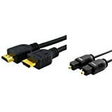 Everydaysource HDMI + Optical Digial Cable Compatible With HDTV PC3 Blu-ray HD-DVD Sony PS4/ PlayStation 4/ PS3 Microsoft