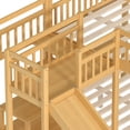 thumbnail image 7 of Bellemave Bunk Bed with Slide & Stairs, Wood House Full Over Full Bunk Bed with Storage Shelf, Playhouse Bunk Beds Frame with Guardrail, No Box Spring Needed (Natural), 7 of 7