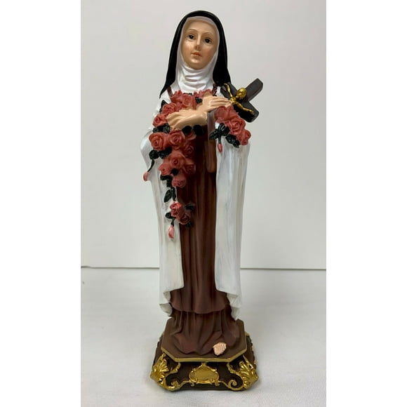 St. Theresa Holding Roses And Crucifix Figurine