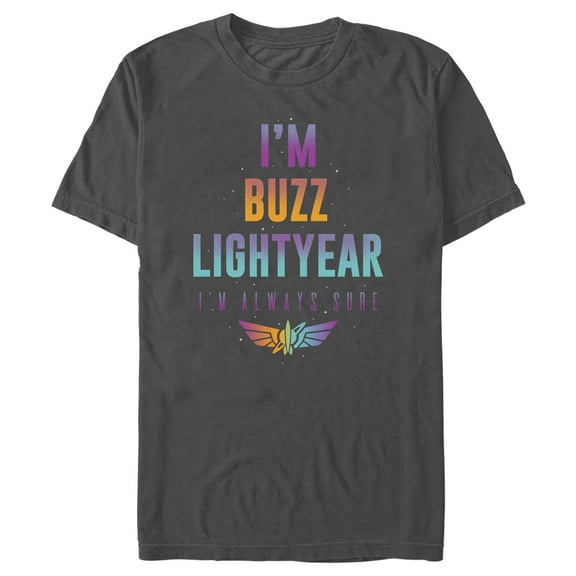 Men's Lightyear I'm Buzz Lightyear I'm Always Sure  Graphic Tee Charcoal 3X Large