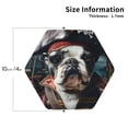 thumbnail image 2 of Vsdgher Pirate Bulldog On Deck Leather Coasters for Drinks, Durable Drink Coasters 4 Set for Tabletop Protection, Luxurious Home Décor and Housewarming Gift-Hexagon, 2 of 6