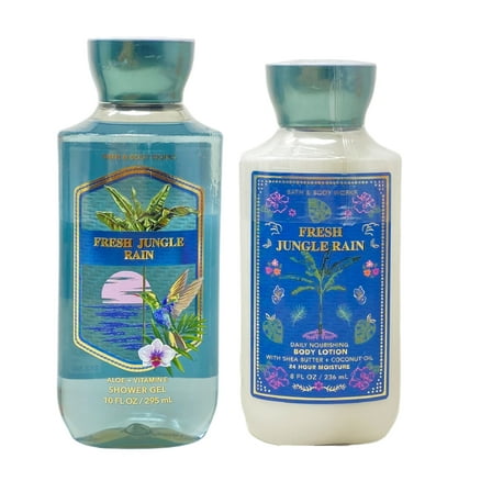 Bath & Body Works Fresh Jungle Rain - Duo Gift Set - Shower Gel and Body Lotion