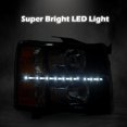 thumbnail image 2 of PIT66 LED Strip Headlight, Fit for 07-13 Chevy Silverado 1500 2500 3500 & HD(for 2500HD/3500HD, fit 2007 New Body & 2014 Old Body Style) Clear Lens Black Housing Amber Corner, 2 of 9