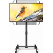 Mobile TV Cart Rolling TV Stand for 13-50 inch Screens, Tilting and Rotating Mount, Portrait to Landscape, Height Adjustable Portable TV Stand with Wheels Holds up to 44lbs Max VESA 200x200mm