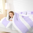 thumbnail image 4 of Feelyou Purple Monogrammed I Bedding Comforter Set, Geometric Stripes Twin Comforter Sets, Bowknot Princess Bedding Set, Breathable Home Decor,2-Piece, 4 of 8