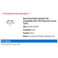 thumbnail image 2 of Rear Drum Brake Hardware Kit - Compatible with 1964 Chevy Corvair Truck, 2 of 2