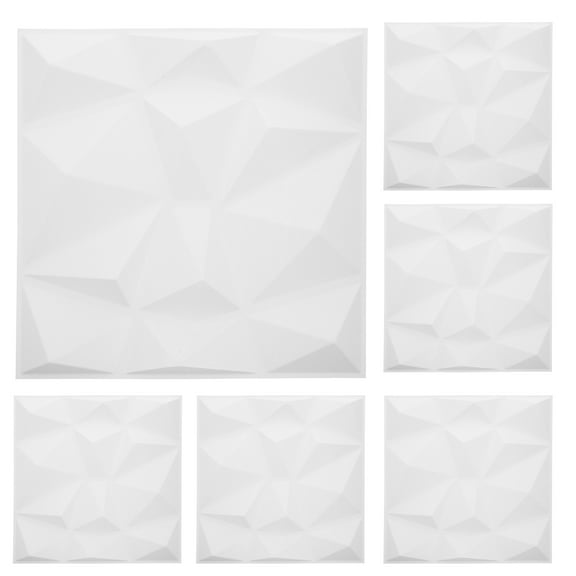 GETAJGHSD Living Room Decor Textured 3D Wall Panels White PVC 6pcs