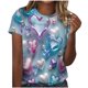 thumbnail image 1 of Mujeres Pantalones Cortos, Moda Impresa Manga Corta Cuello Redondo Camiseta Blusa, Top de Lentejuelas Casual, 1 of 9