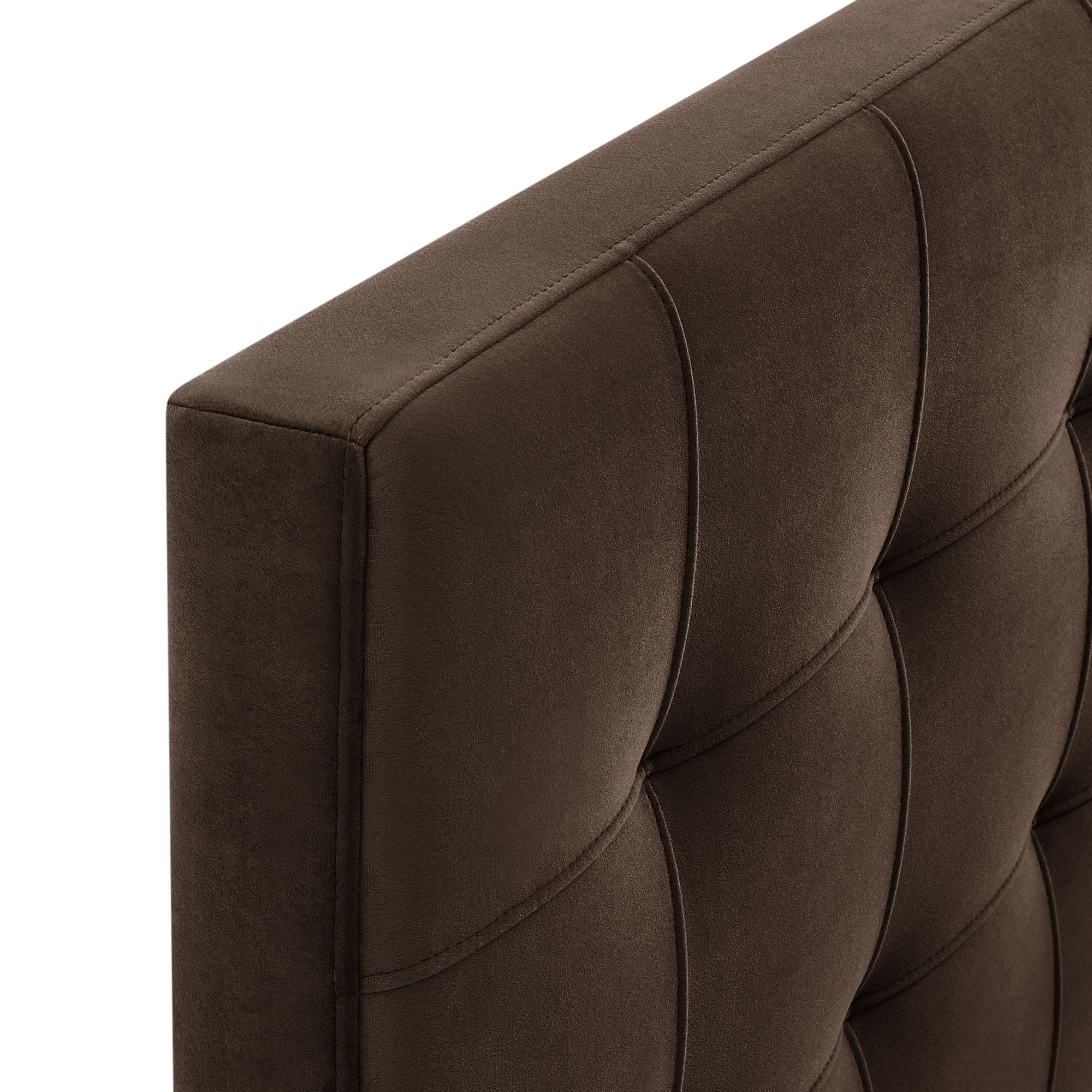 Lily Stain-Resistant Performance Velvet Full Size Headboard in Chocolate Brown