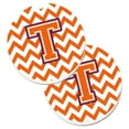 thumbnail image 1 of Lettre T Chevron Orange & Regalia Lot de 2 Porte-Gobelet Voiture Coaster, 1 of 1