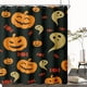 thumbnail image 5 of Juegos de cortinas de ducha para baño, 72 x 72 pulgadas, diseño de hojas verdes otoñales, cortina de ducha de poliéster con rejilla, decoración de baño de temporada festiva con 12 ganchos, 5 of 5