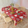 thumbnail image 3 of Red Christmas Tree and Snowflake Pattern Rectangle Tablecloth 60"x102",Waterproof Polyester Rectangle Table Cloth, Wipeable Spillproof Polyester Tablecloth for Dining, Camping, Indoor and Outdoor, 3 of 6