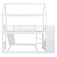 thumbnail image 4 of Harper & Bright Designs Twin over Full House Bunk Bed with Slide and Stairs for Bedroom, Wood Bunk Bed Frame with Guard Rail & Storage, White, 4 of 18