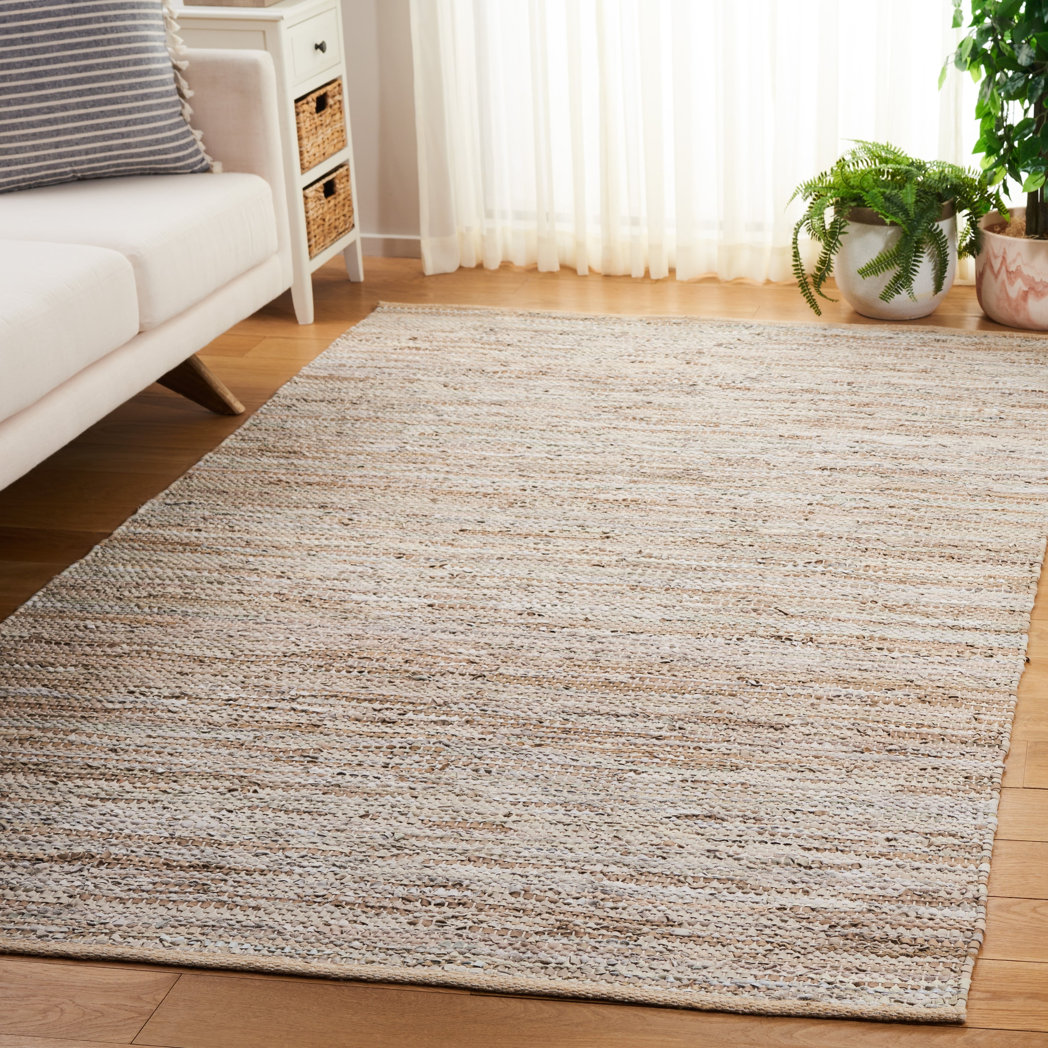 SAFAVIEH Vintage Leather Deemer Braided Abstract Area Rug, Grey, 8' x 10'