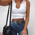 thumbnail image 2 of Rhinestone Belt for Men Women, Vintage Cowgirl Sequin Diamond Bling Belts Y2k Bling Rivet Leather Belt for Jeans, 2 of 10