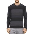 thumbnail image 2 of Calvin Klein - Suéter de merino a rayas para hombre, color negro, pequeño Calvin Klein Pull-over, 2 of 2