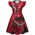 thumbnail image 2 of LumiHeily Red Princess Dress for G'irls, 3D Print Short Sleeve Ruffle Dresses, Halloween Cosplay Costume, 2 of 4