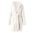 thumbnail image 2 of Dengjunhu Women's Fleece Hooded Robe Soft Plush Bathrobe Loungewear, 2 of 5