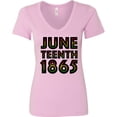 thumbnail image 3 of Inktastic Juneteenth 1865 Women's V-Neck T-Shirt, 3 of 5