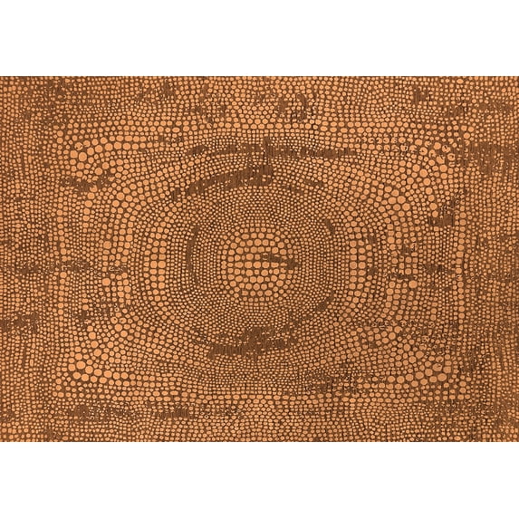 Ahgly Company Indoor Rectangle Oriental Orange Industrial Area Rugs, 7' x 10'
