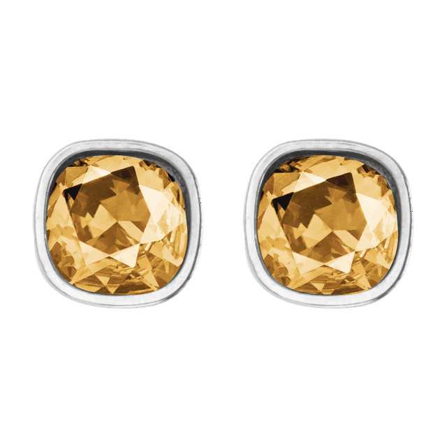 Arete para Mujer con Cristal Fino Swarovski en Forma de Cuadrado Chico – Bañado en Rodio- Arete Elegante y Brillante, Aretes de Mujer de Moda– Joyería para Mujer de Moda– Regalo especial Ortiz Espinosa Temporada