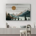 thumbnail image 2 of PixonSign Canvas Print Wall Art Teal Mountain Pine Trees Nature Wilderness Digital Art Wood Panel Landscape Farmhouse/Country Relax/Calm/Cozy Geometric Abstract - 12"x18", 2 of 5