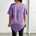 thumbnail image 5 of Women's Short Sleeve Round Neck Pullover T-Shirt Top Blouse Solid Color Soft Casual Daily Wear Work Office Vacation Fashion Essential Gift for Women | CSEONE,Purple L, 5 of 9