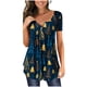 thumbnail image 2 of Puntoco - Camiseta de manga corta para mujer con cuello en V y estampado floral Puntoco Puntoco-547, 2 of 7