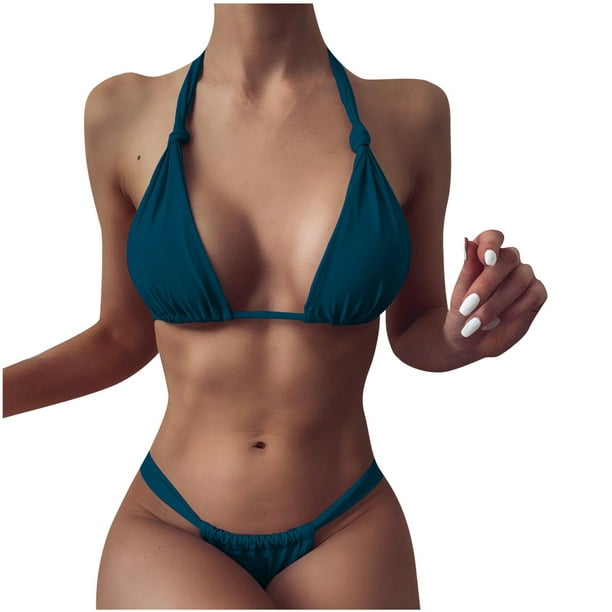 BEFOKA Swimming Suits for Women Solid Two Piece Sexy Bikini Push