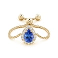 thumbnail image 2 of ANGARA Natural Pear-Shaped Tanzanite Halo Bolo Ring in 14K Yellow Gold for Women (Size-6x4mm) | December Birthstone, Birthday, Anniversary, Jewelry Gift for Women | Natural Tanzanite Ring, 2 of 8